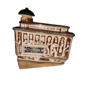 Vintage Ezra brooks powell and hyde cable car trolley whiskey decanter